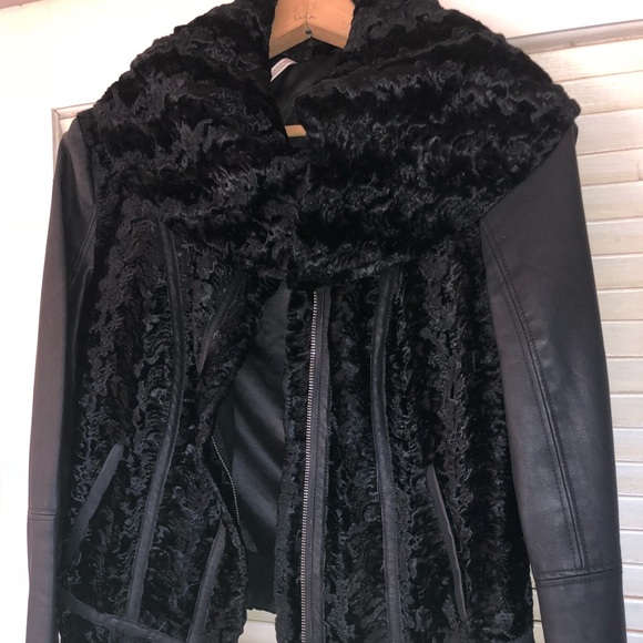 Free People Faux Leather and Lamb Jacket - Picture 4 of 8